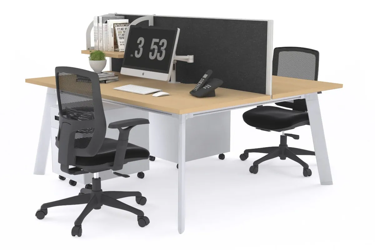 Switch - 2 Person Workstation White Frame [1200L x 700W]