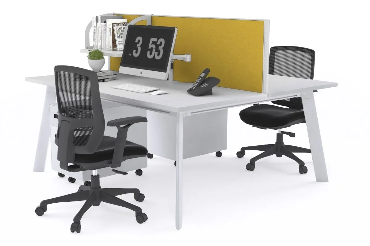 Switch - 2 Person Workstation White Frame [1200L x 700W]