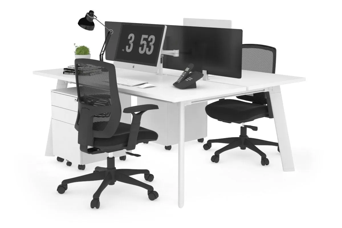 Switch - 2 Person Workstation White Frame [1200L x 700W]