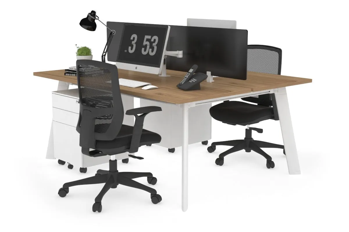 Switch - 2 Person Workstation White Frame [1200L x 700W]