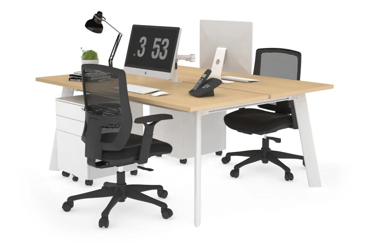 Switch - 2 Person Workstation White Frame [1200L x 700W]