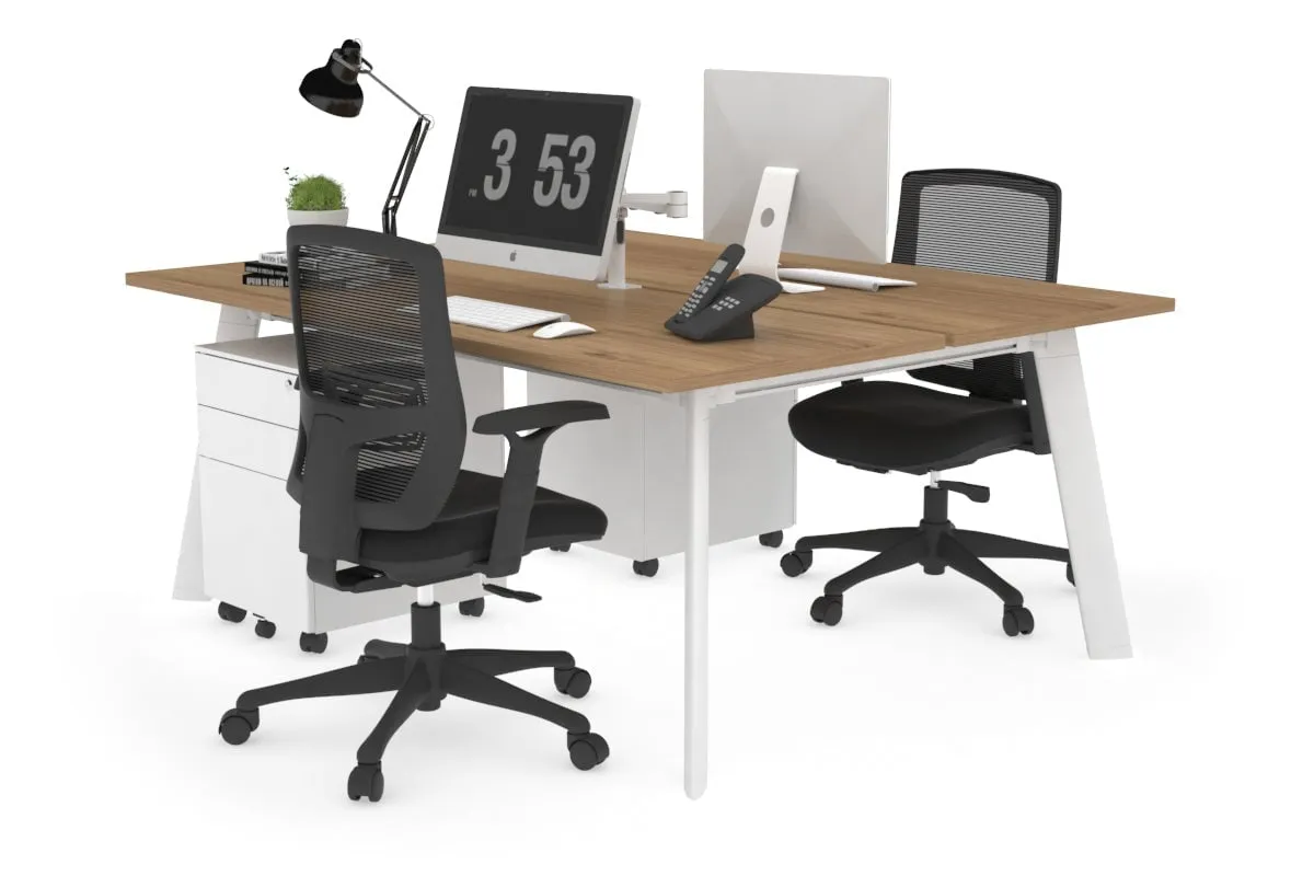 Switch - 2 Person Workstation White Frame [1200L x 700W]