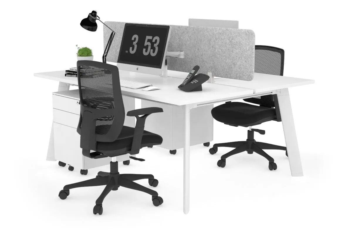 Switch - 2 Person Workstation White Frame [1200L x 700W]