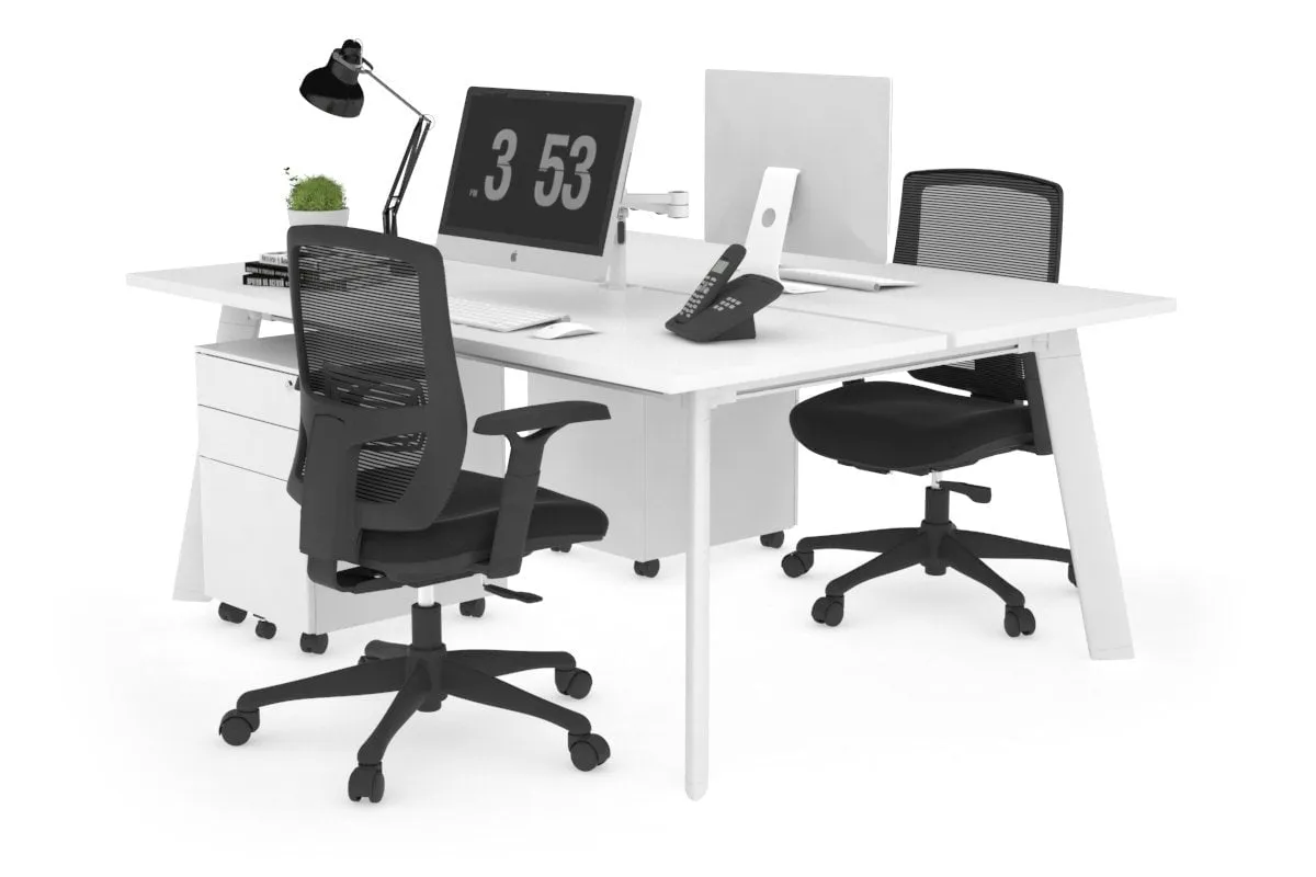 Switch - 2 Person Workstation White Frame [1200L x 700W]