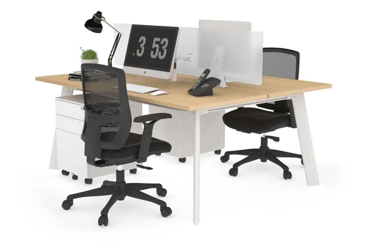 Switch - 2 Person Workstation White Frame [1200L x 700W]