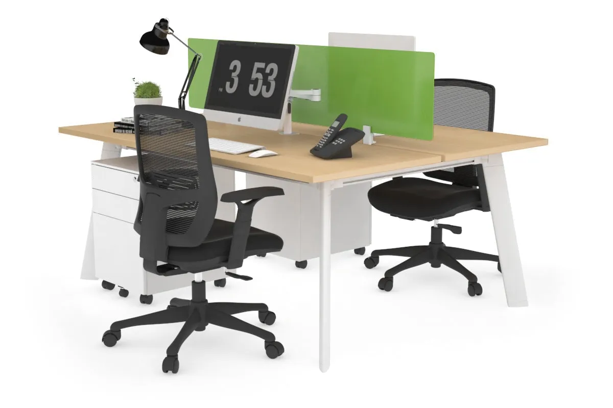 Switch - 2 Person Workstation White Frame [1200L x 700W]