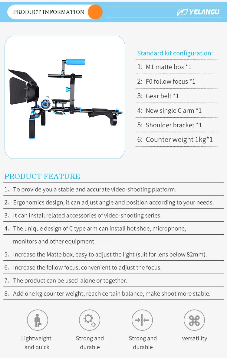 Yelangu D206 Pro Shoulder Rig Kit