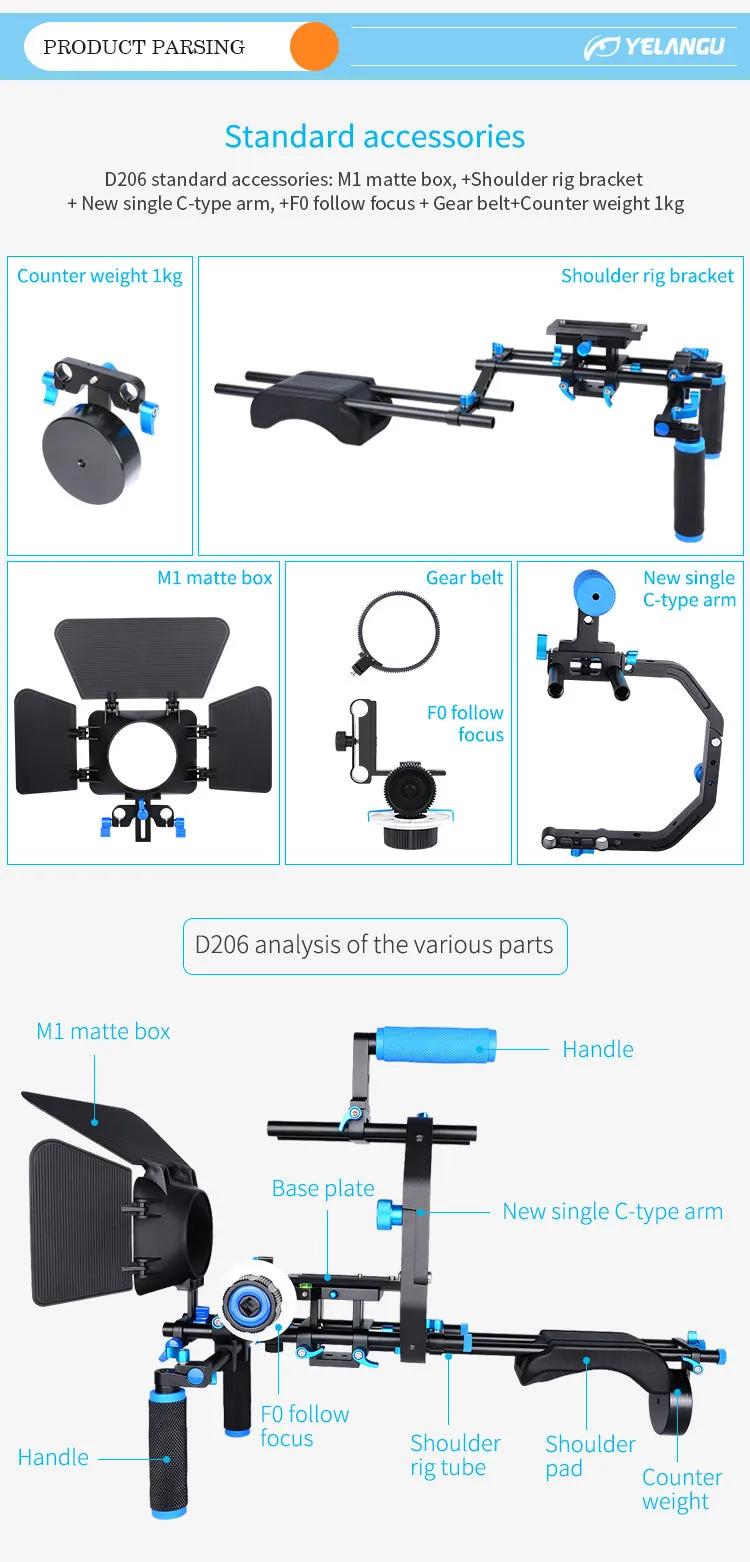 Yelangu D206 Pro Shoulder Rig Kit